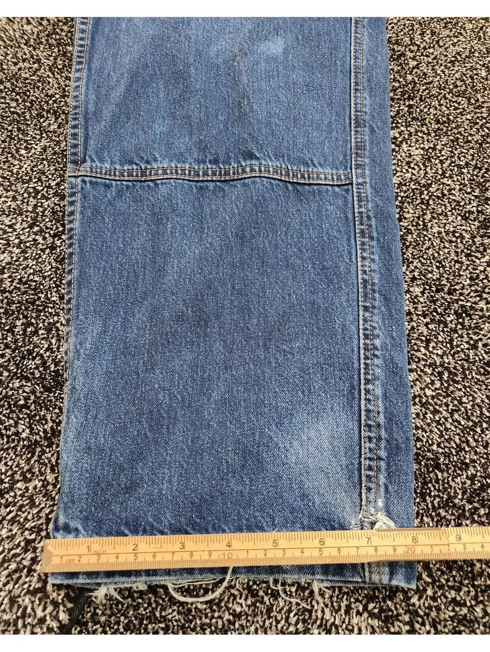 Empyre Relaxed Wide Jeans Men's 32 Blue Denim Baggy Y2K Double Knee Loose Skater